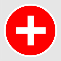 Switzerland Flag Round Flat Circle Icons.
