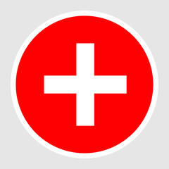 Switzerland Flag Round Flat Circle Icons.