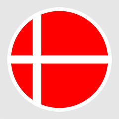 Obraz premium Denmark Flag Round Flat Circle Icons.