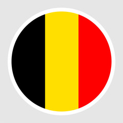 Belgium Flag Round Flat Circle Icons.