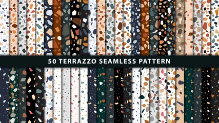  Set of terrazzo seamless patterns. Terrazzo floor pattern. Terrazzo seamless pattern. Collection of terrazzo pattern © Mangata Work