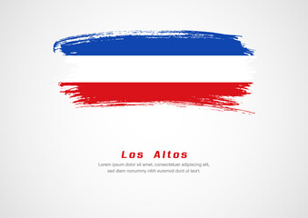 Happy National Day of Los Altos. Abstract country flag on hand drawn brush stroke vector patriotic background