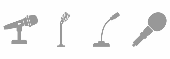 microphone icon set vector sign symbol