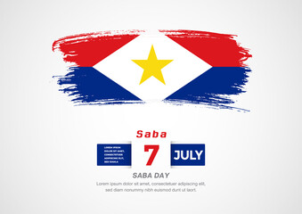 Obraz na płótnie Canvas Happy Saba Day. Abstract country flag on hand drawn brush stroke vector patriotic background