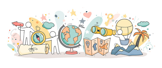 geography class with working little people © sapunkele