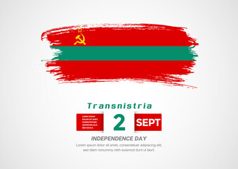 Fototapeta premium Happy Independence Day of Transnistria. Abstract country flag on hand drawn brush stroke vector patriotic background