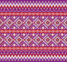 Ethnic fabric texture pattern Abstract Geometric Vector oriental illustration retro embroidery repeating 