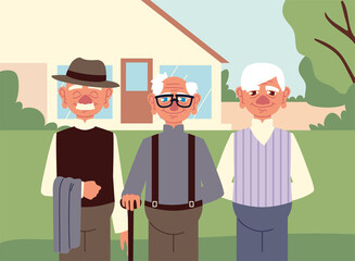 grandfathers in the house garden