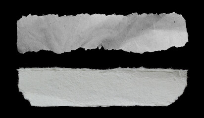 Piece of torn paper on black. Copy space for advertising message