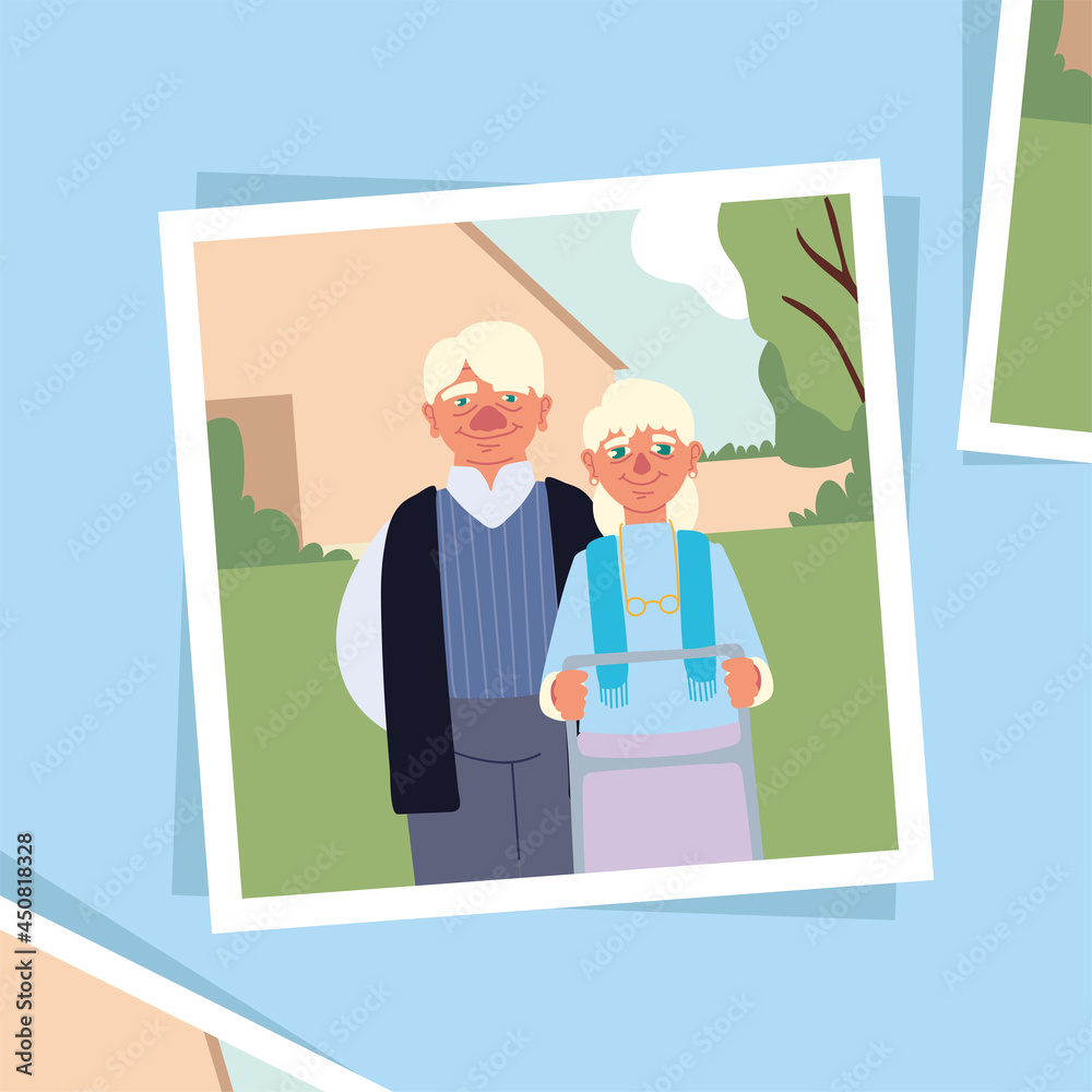 Wall mural grandparents in picture