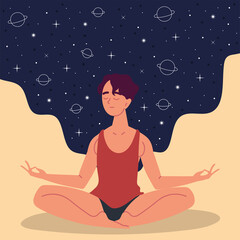 meditating young man