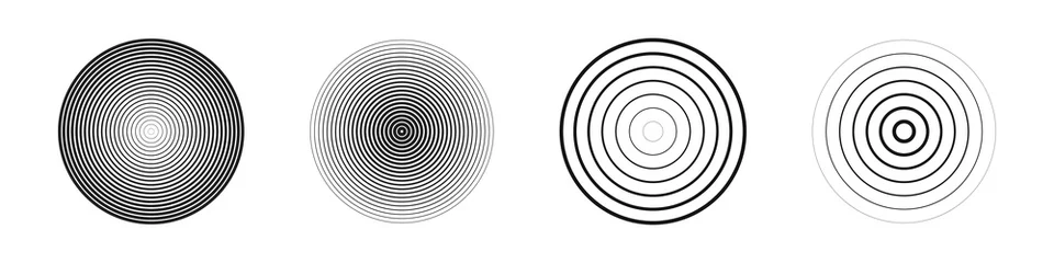Tuinposter Set of concentric circles isolated on a white background. Concentric circulation.Vector illustration. © Bon_man