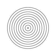 Concentric circle isolated on white background. Concentric circulation. Vector illustration.