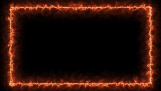 Square Glowing Light Border In Black Background