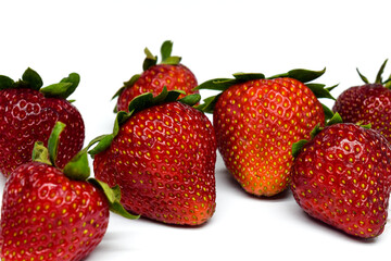 Strawberries in white background