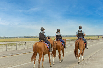 gendarme de la garde républicaine sur leurs chevaux - obrazy, fototapety, plakaty