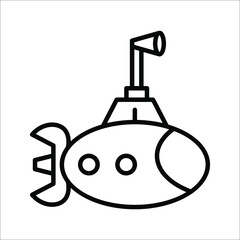 Military submarine icon. Simple illustration of military submarine vector icon for web design. color editable. eps 10