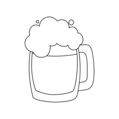 Line art design cartoon beer illustration. Oktoberfest element