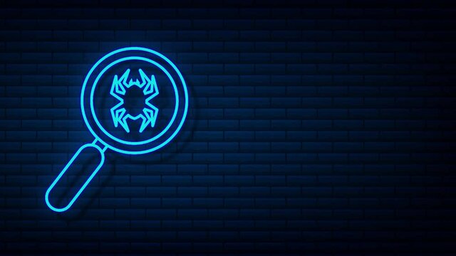 Search virus computer in flat style. Protection symbol. Internet technology. Data protection. Motion graphics.