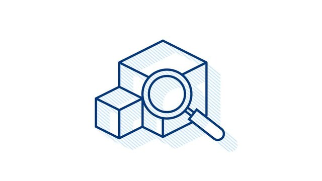 Parcel care standard step icon of delivery service. Insurance and return for product. Motion graphics.