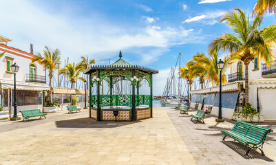 Puerto de Mogan landscape, a small fishing port on island Gran Canaria, Spain