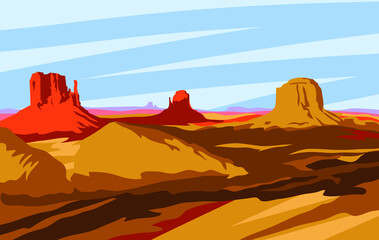 Monument Valley vector illustration