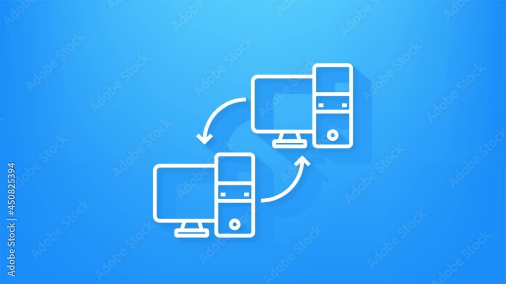 Poster Local Network Transfer Line Icon Animation. Motion graphics.