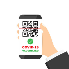 Vaccination passport in smartphone illustration