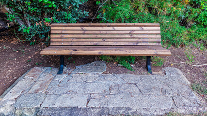 wooden bench in the park