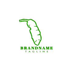 banana leaves cartoon logo flat design template green vector illustration