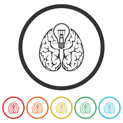 Having an idea ring icon isolated on white background