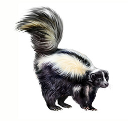 The striped skunk (Mephitis mephitis) - obrazy, fototapety, plakaty