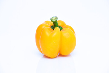 Yellow bell pepper on white background.