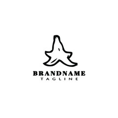 banana fruits logo symbol cartoon design template black vector illustration