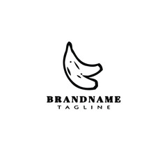 banana fruits logo icon cartoon design symbol black vector illustration