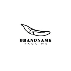 banana fruits logo creative cartoon design template black vector illustration