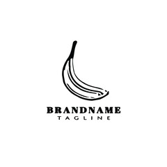 banana fruits logo icon cartoon design template black vector creative