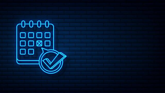 Calendar with checkmark or tick. Approved or schedule date. Motion graphics.