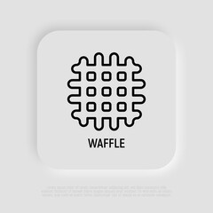 Waffle thin line icon. Modern vector illustration of bakery.