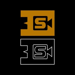 3S letter logo, illustration of the initials number 3 and hueuf S, creative logo with camera elements, 3studio minimalist logo design