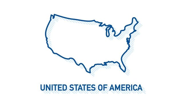 United States of America map icon isolated on background. 4K Video motion graphic animation.