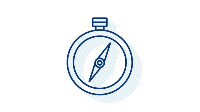 Compass icon. Flat navigation symbol. Motion graphics.