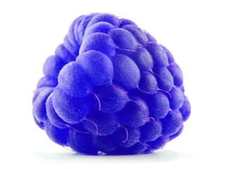 The blue raspberry berry is isolated on a white background. Full clipping path. blue raspberry.