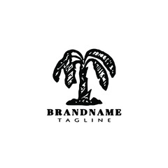 banana tree logo icon cartoon design template black flat illustration