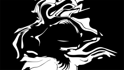 Black and white abstract painting background. Abstract brush design.