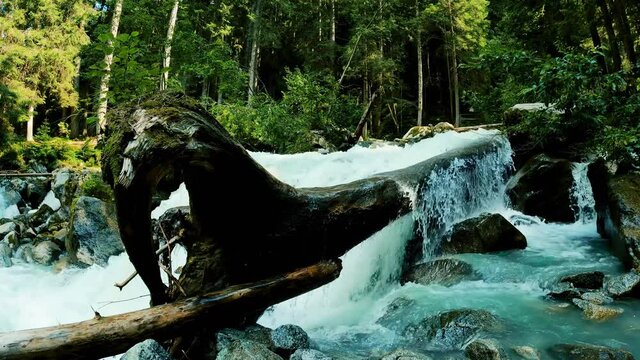 Landscape of a stream in the Dolomites