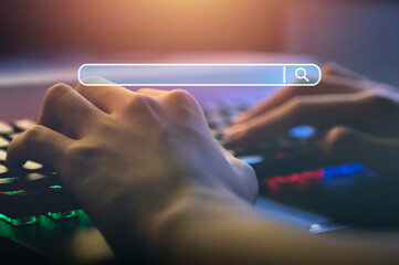 searching browsing internet.Data Information Networking Concept,with copy space.