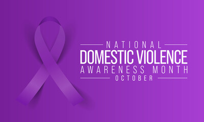 Domestic Violence awareness month (DVAM) is observed every year in October, to acknowledge domestic violence survivors and be a voice for its victims. Vector illustration - obrazy, fototapety, plakaty