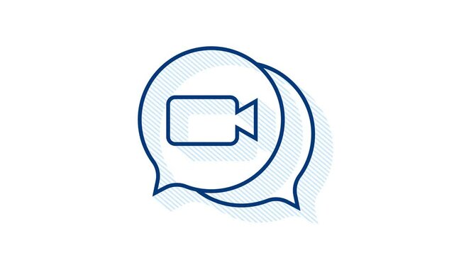 Incoming video call on laptop. Laptop with incoming call, man profile picture and accept decline buttons. Motion graphics.