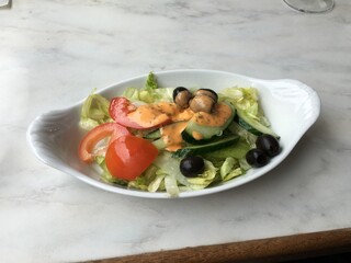 salad with salmon and avocado